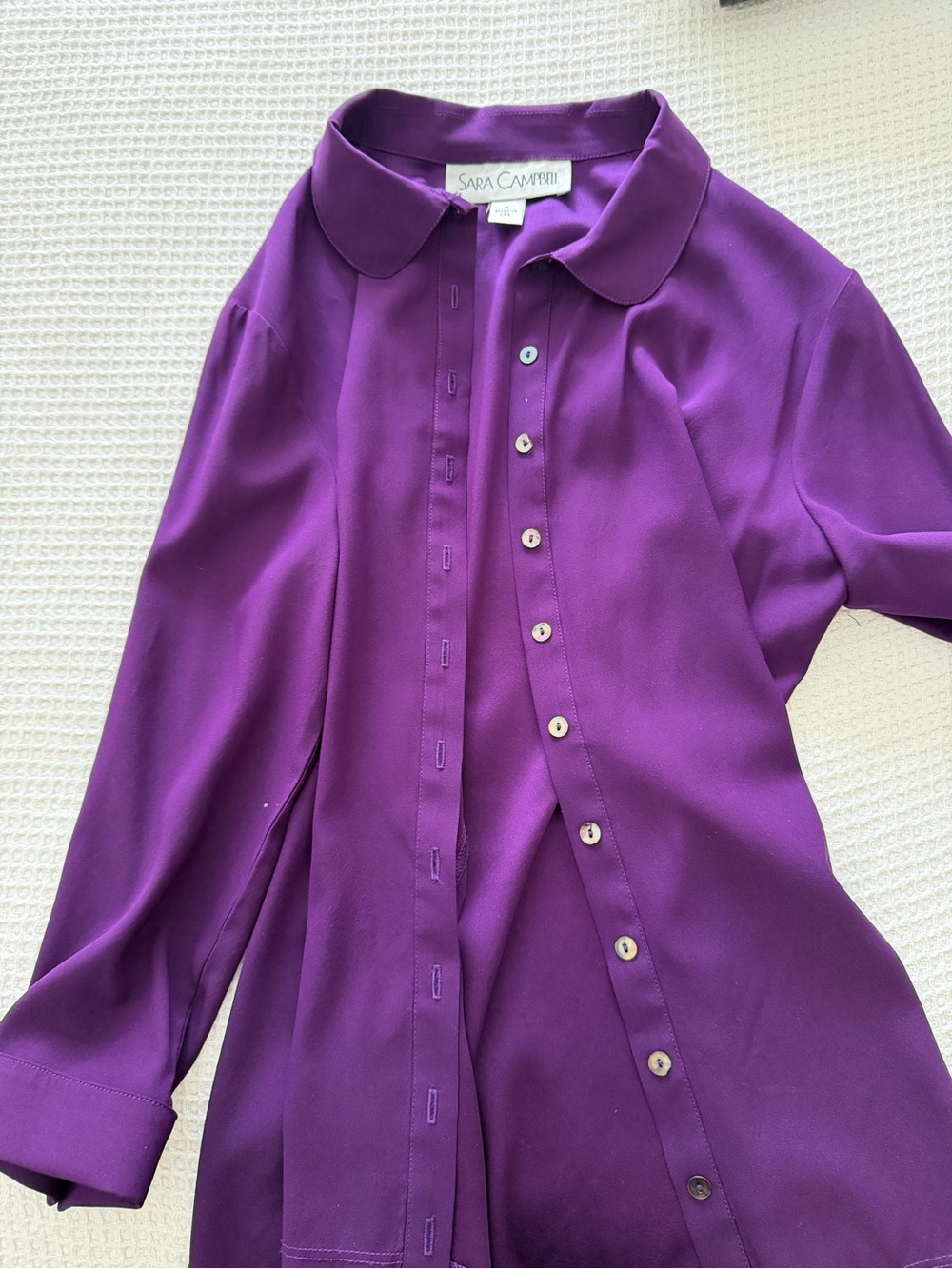 🗽Sara Campbell Purple Button-Front Blouse